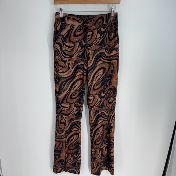 House of Sunny Pants - House of Sunny High Rise Flare Swirl Print Pants